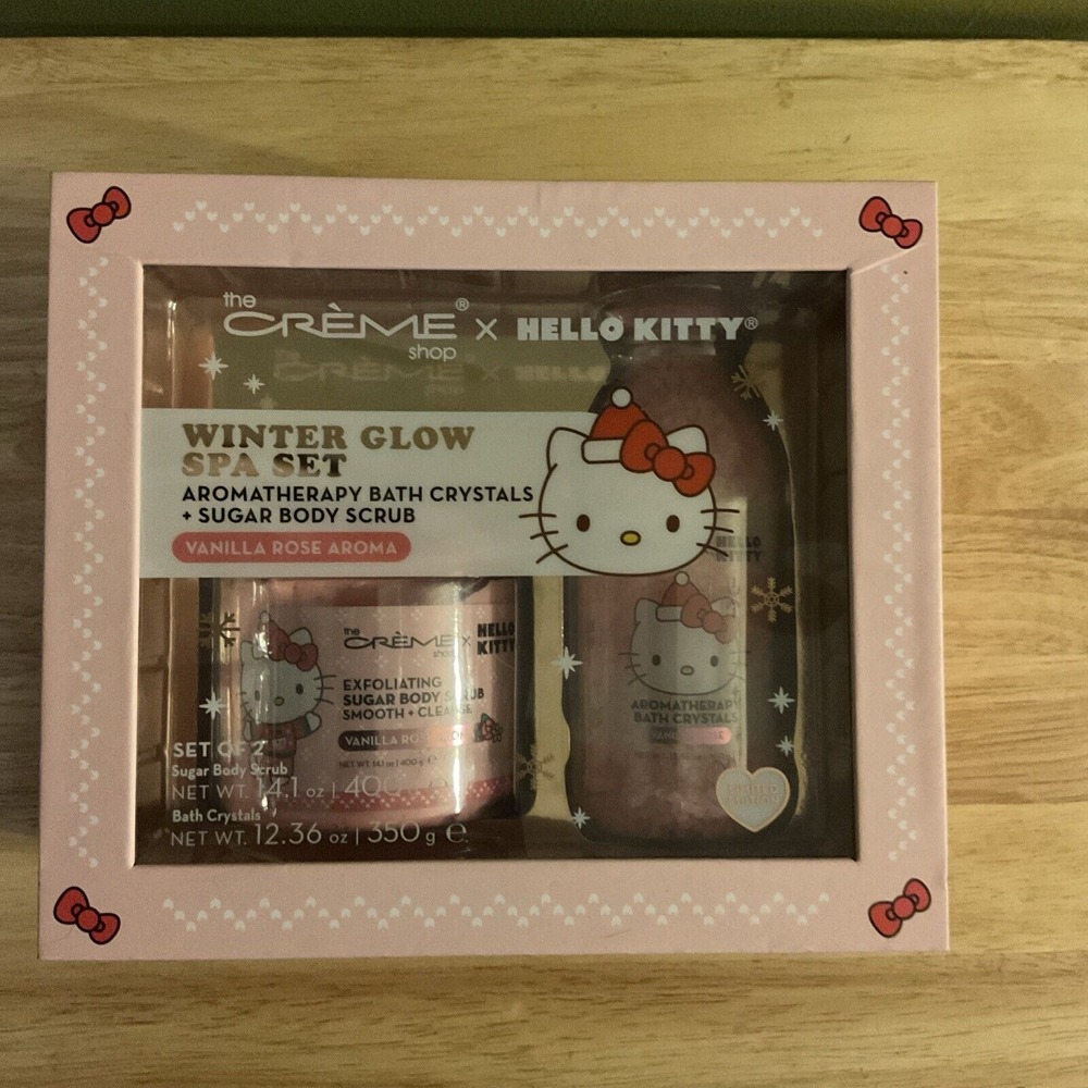 The Crème Shop, Hello Kitty, Winter Glow Spa Set, Bath‎ Crystals & Body Scrub